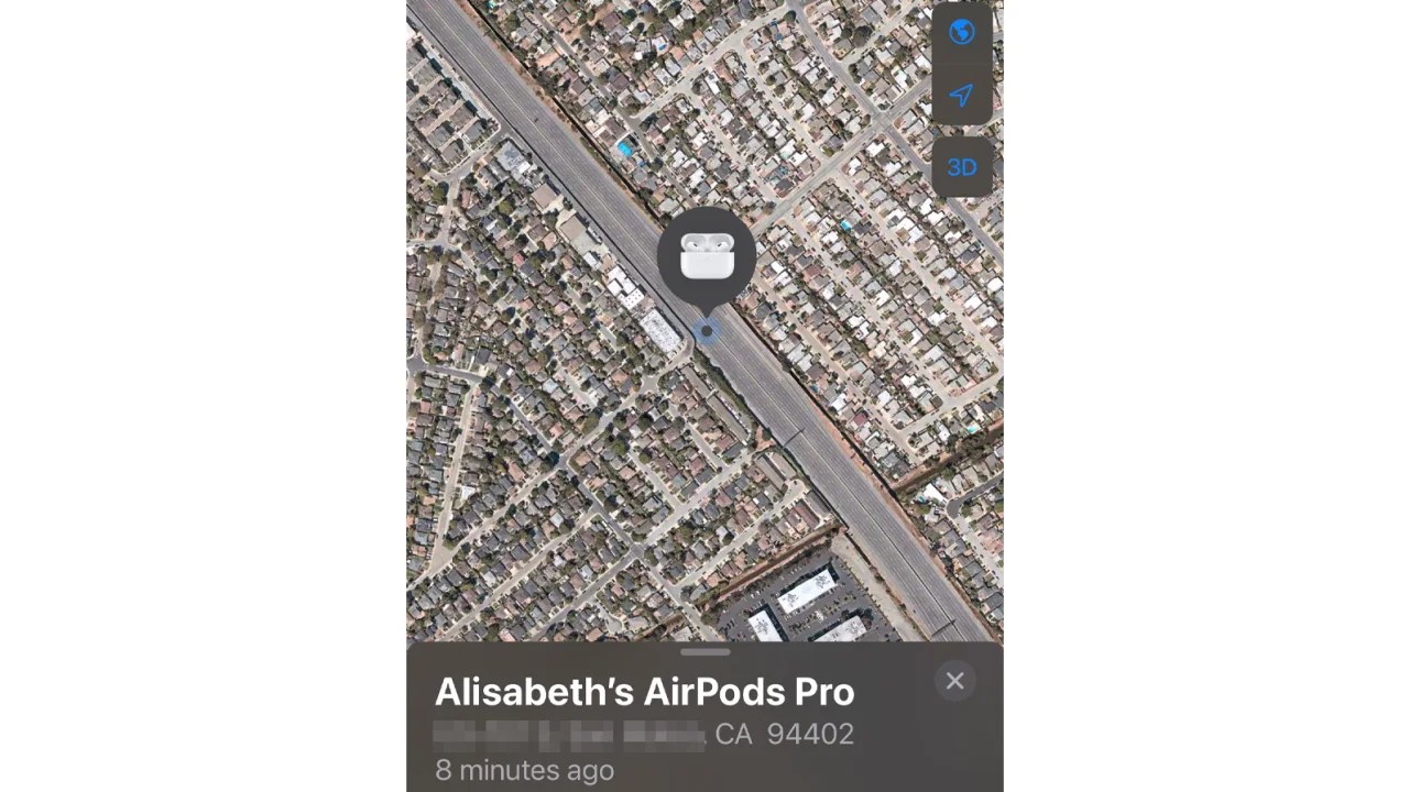 Elizabeth rastreó sus AirPods hasta la vivienda de alguien en el área de la Bahía de San Francisco. 