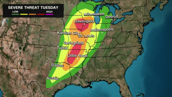 Sistema de tormentas en Estados Unidos afectará al menos 9 estados