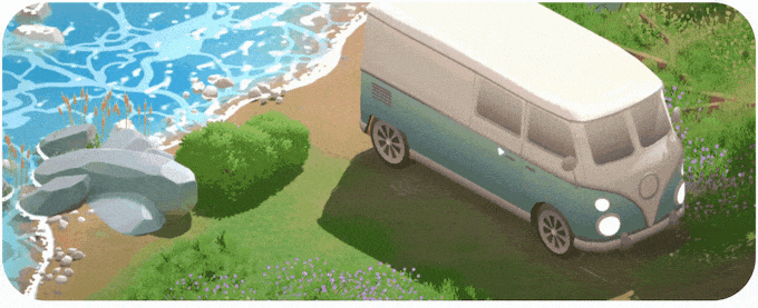 El videojuego tendrá diferentes localizaciones. Gif compartido por Malapata Studios en su campaña de Kickstarter de "Camper Van: Make it Home"