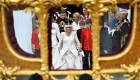 La reina británica Camilla abandona la Abadía de Westminster. (Foto: Toby Melville/Pool/AP)
