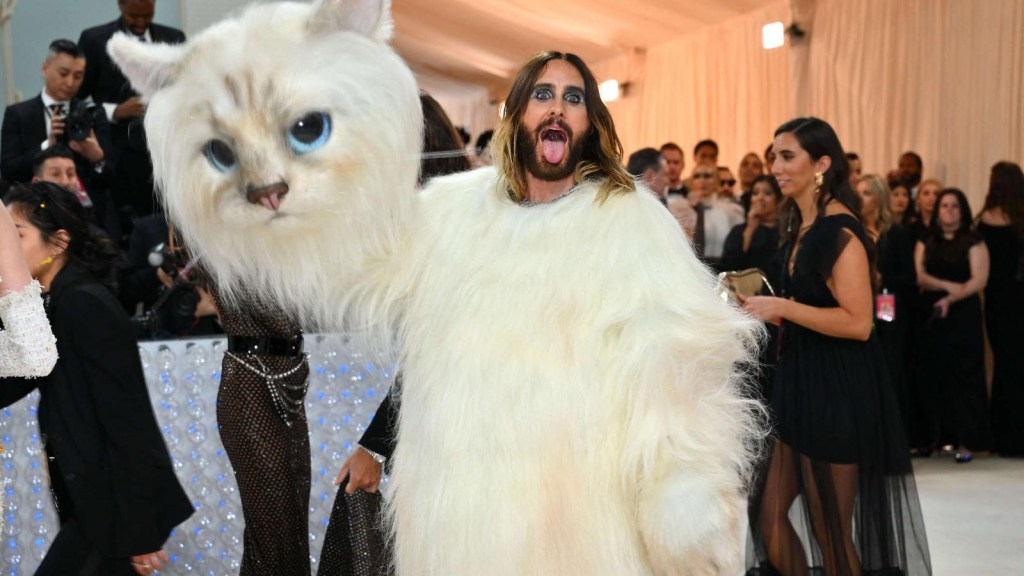 Jared Leto dressed as a cat at the Met Gala 2023