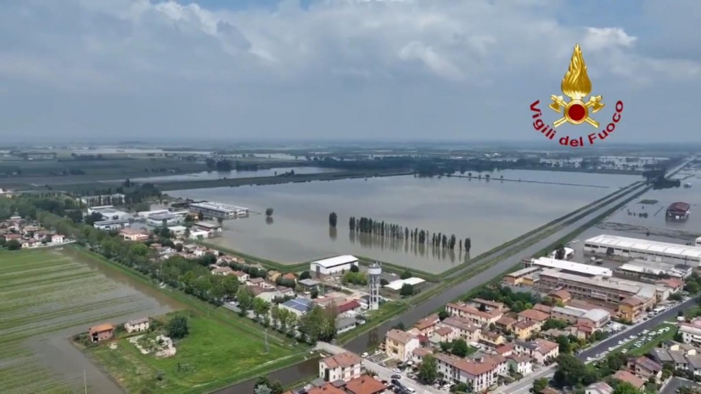 Images of dron muestran devastating floods in Italy