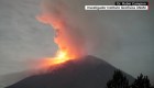 Mira la gran actividad del volcán Popocatépetl en cámara rápida