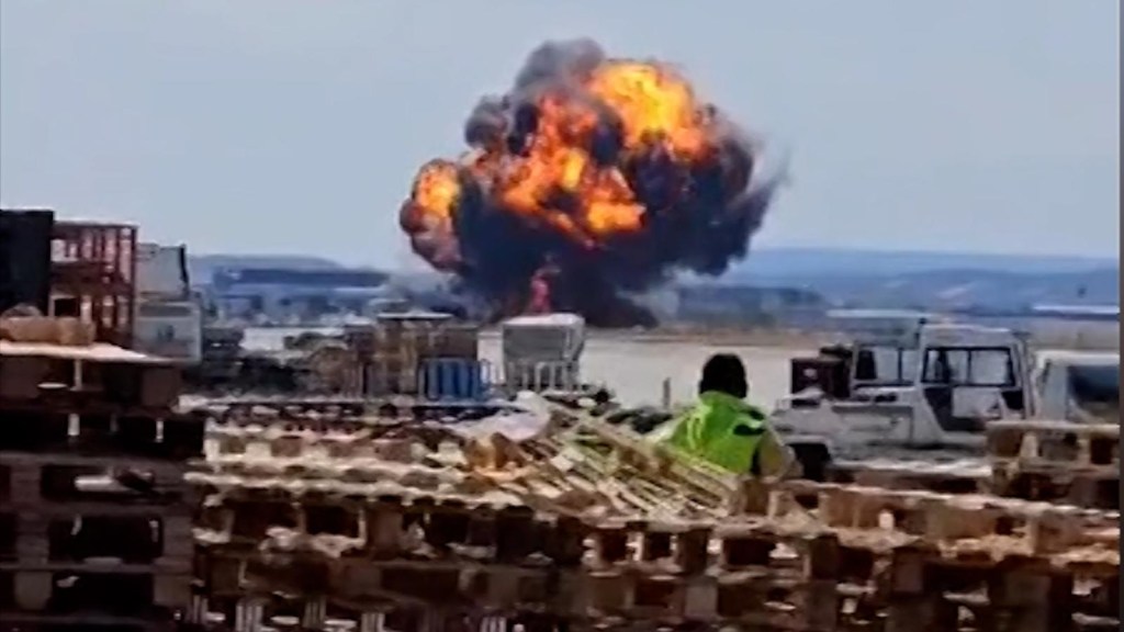 F-18 plane crashes in Spain;  so it was a shocking explosion