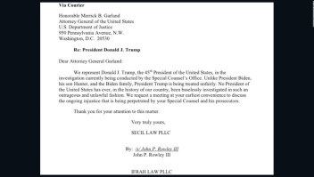 ¿Qué piden los abogados de Trump en la carta que mandaron a Garland?