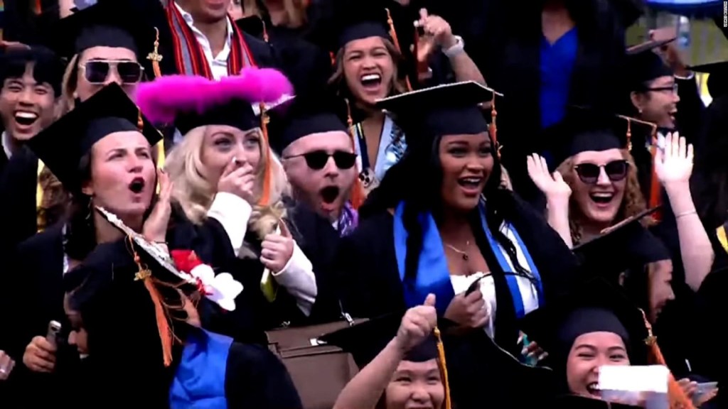 Students receive a surprise gift at graduation