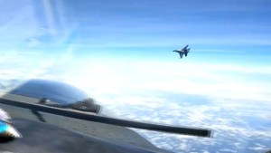 caza chino jet estadounidense maniobra