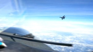 caza chino jet estadounidense maniobra