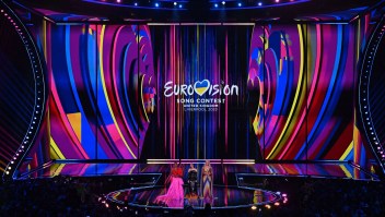 El escenario del Eurovision en la primera semifinal del concurso, en la M&S Bank Arena, en Liverpool, Reino Unido, el 9 de mayo de 2023. (Crédito: PAUL ELLIS/AFP vía Getty Images)