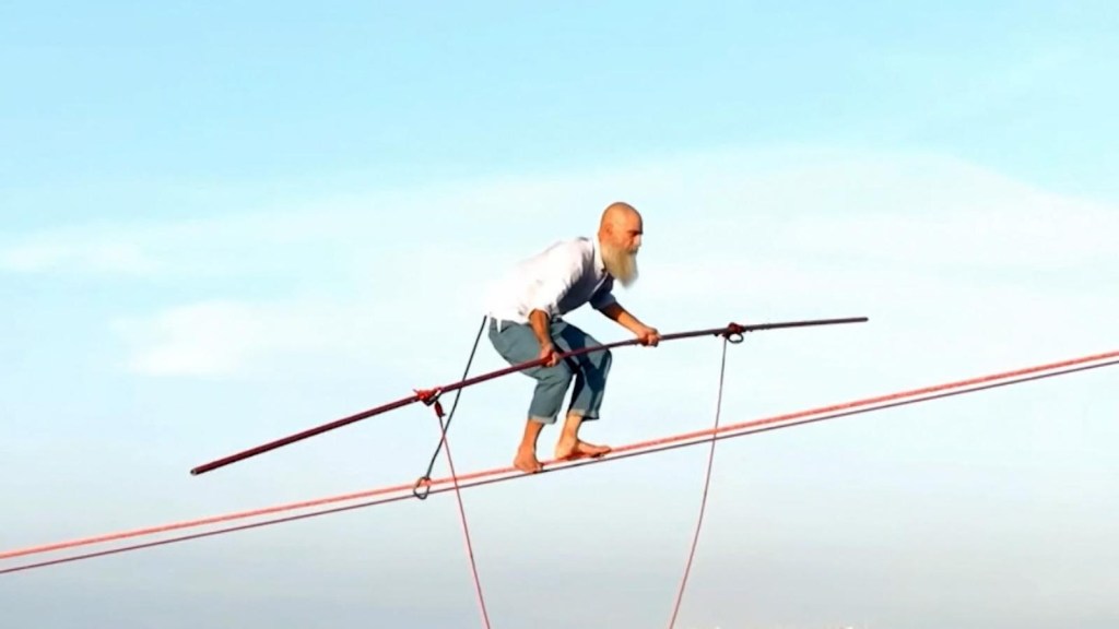 This was the tightrope walk that broke records in Italy