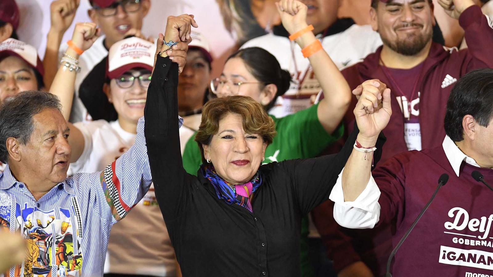 Delfina Gómez, of the Together We Make History coalition, is leading the election for governor of the state of Mexico