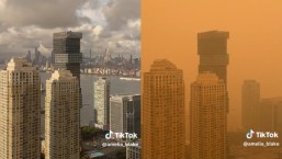 Antes y después: Nueva York se vuelve naranja por incendios en Canadá