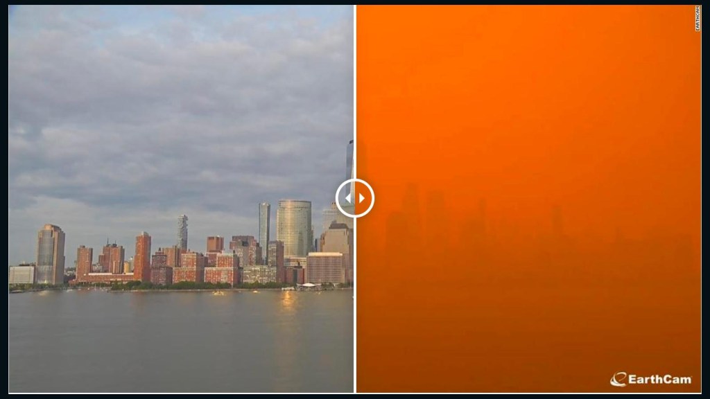 Watch the New York sky turn orange from smoke