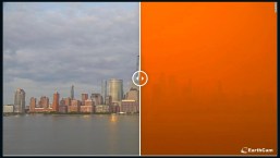 Mira como el cielo de Nueva York se torna naranja por el humo