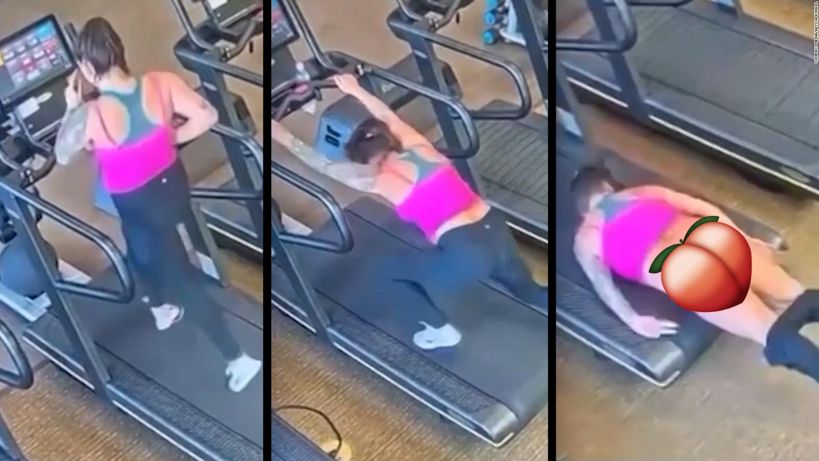 Cuántas personas vieron mi trasero?: accidente de una mujer en una máquina  de correr queda grabado en video