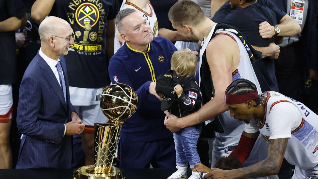The Nuggets' reaction after the first NBA title