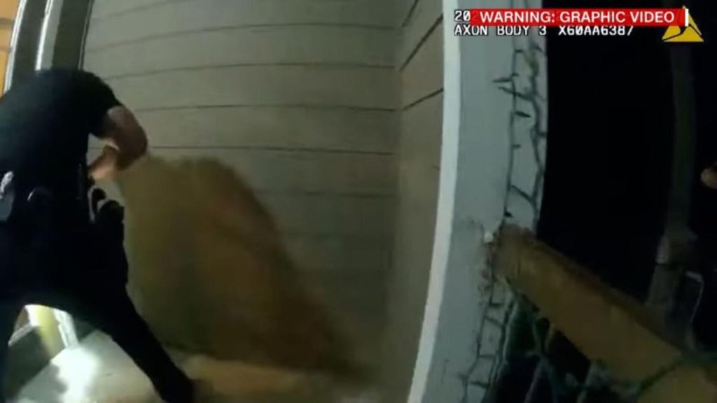 Body camera captures moments before a shooting against a woman