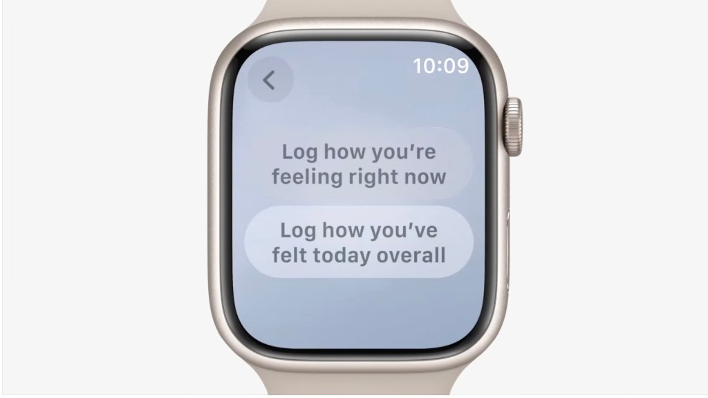 Algunas de las funciones en materia de salud mental que se añadirán al Apple Watch. (Crédito: Apple)