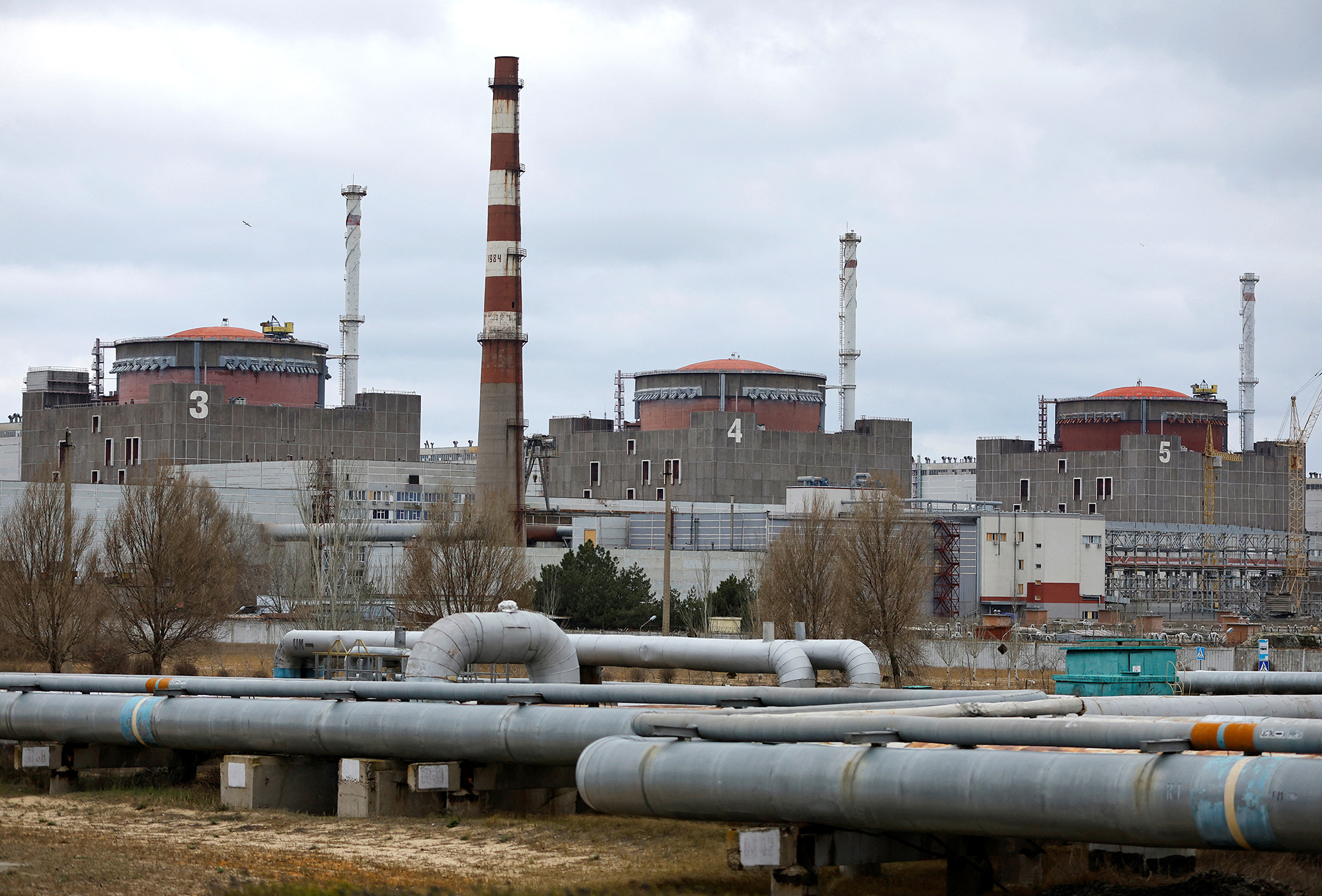 La central nuclear de Zaporiyia, en la región de Zaporiyia, Ucrania, controlada por Rusia, el 29 de marzo. (Foto: Alexander Ermochenko/Reuters)