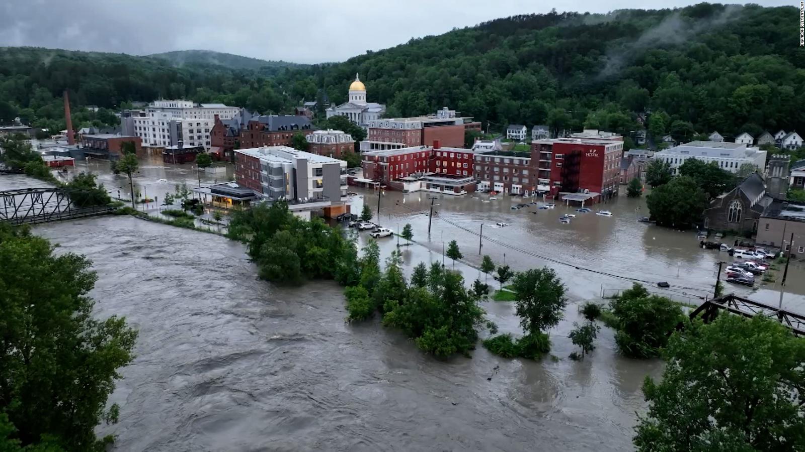 Las calles de la capital de Vermont quedaron bajo el agua tras las