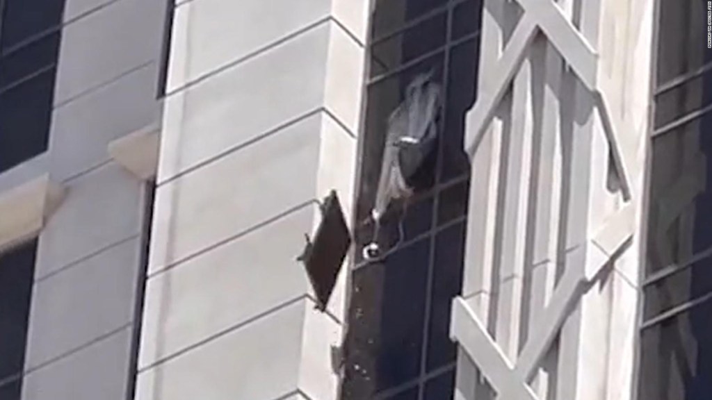 Throwing items into the pool from the 21st floor of a hotel in Las Vegas