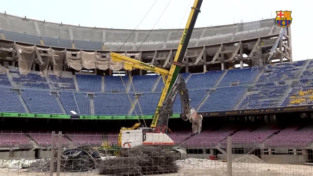 Vídeo |  Camp Nou, antigua casa de Messi, en plena reconstrucción