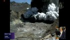 A video shows tourists fleeing an erupting volcano in New Zealand