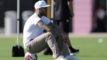 David Beckham presencia el primer entrenamiento de Messi