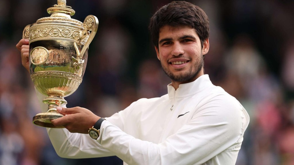 Thorough!  Carlos Alcaraz nearly dropped his Wimbledon trophy