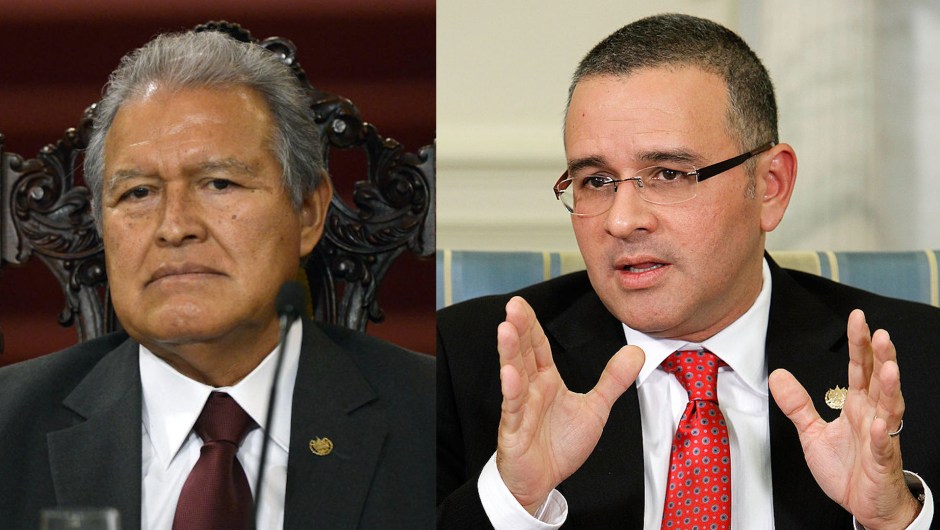 Los expresidentes de El Salvador Salvador Sánchez Cerén (2014 - 2019) y Mauricio Funes (2009 - 2014).