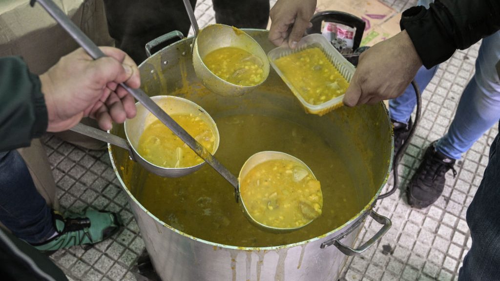 Union members in Argentina prepare a locro in Buenos Aires, May 29, 2019. (Credit: JUAN MABROMATA/AFP via Getty Images)