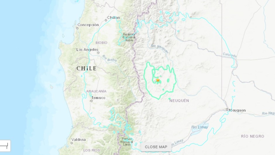 Reportan sismo de magnitud 6,6 en la provincia de Neuquén, Argentina