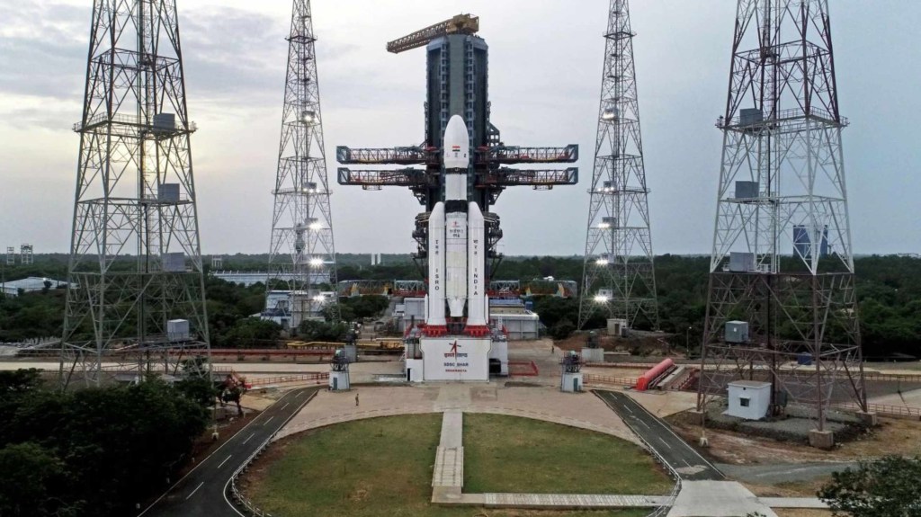 Chandrayaan-3 se prepara para su lanzamiento desde Sriharikota, India, el 13 de julio de 2023. (Crédito: Organización de Investigación Espacial de la India/EPA-EFE/Shutterstock)