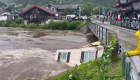 Mira como una casa es aplastada tras las lluvias torrenciales en Noruega