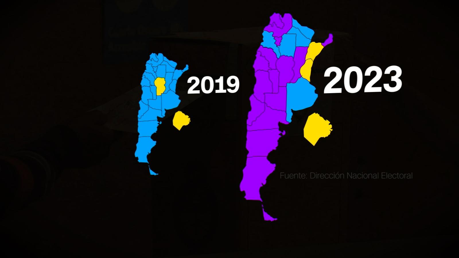 El mapa de las elecciones PASO en Argentina de 2019 a 2023 Video
