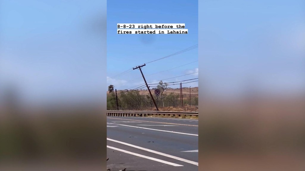 Video muestra el tendido eléctrico de Lahaina el día en que comenzó el incendio