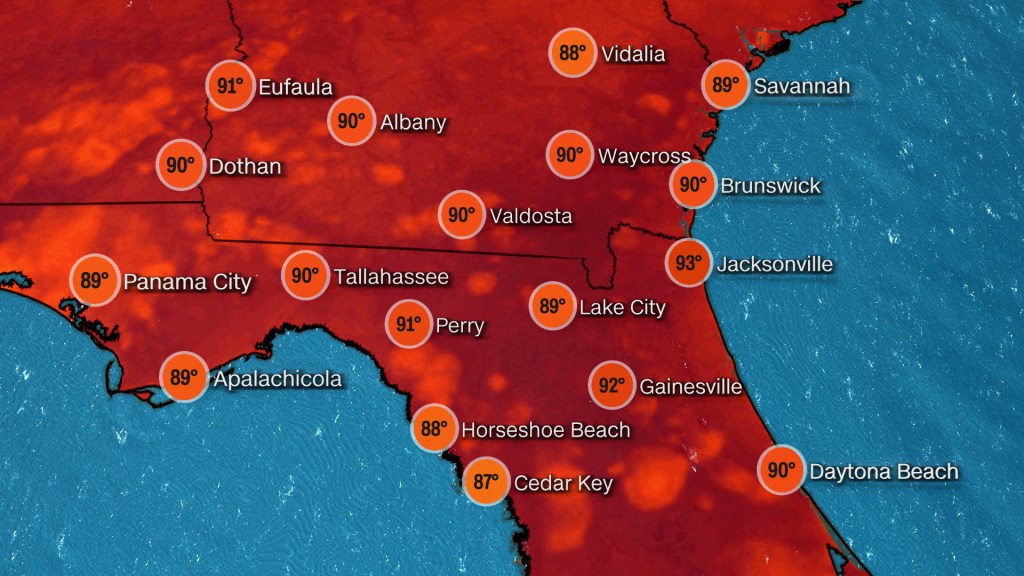 Mapa de temperaturas para el jueves 31 de agosto. (Crédito: CNN)