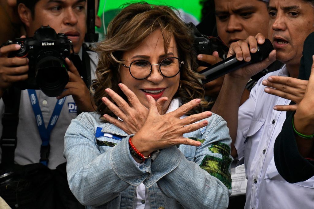 Sandra Torres, candidata presidencial del partido UNE en Guatemala.