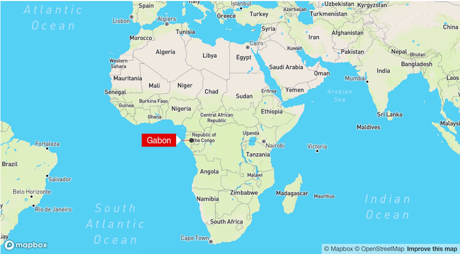 Mapa de ÁFrica - Gabón