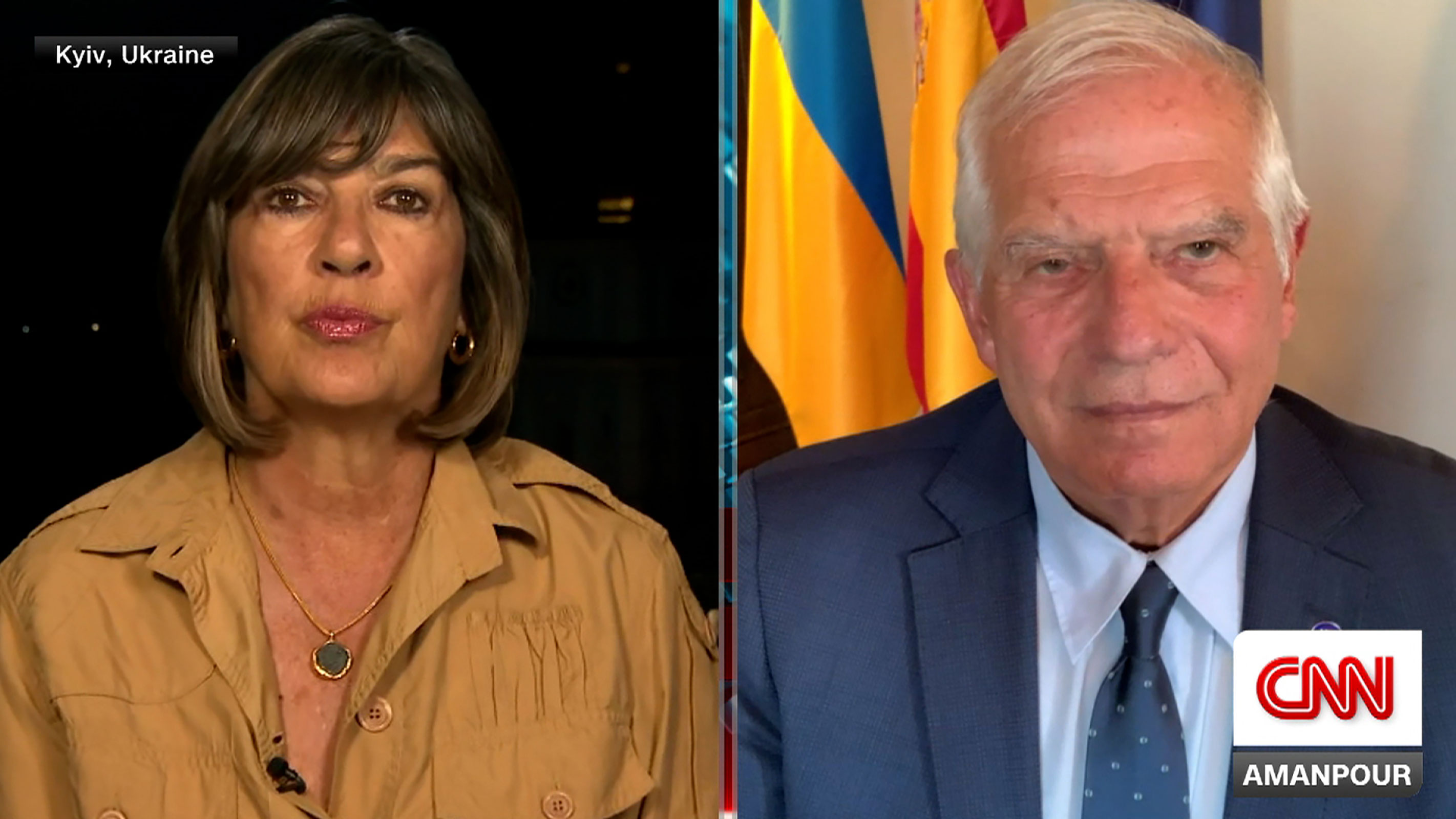 Christiane Amanpour de CNN habla con el máximo diplomático de la Unión Europea, Josep Borrell. (CNNI)