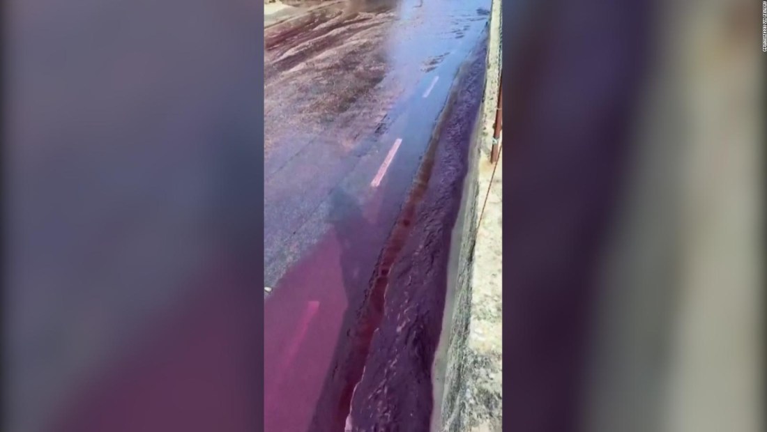 Un río de vino inunda las calles de un pueblo en Portugal