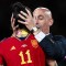 Luis Rubiales en la foto besando a Jenni Hermoso después de la final del Mundial femenino. (Foto: Noemí Llamas/Eurasia Sport Images/Getty Images)