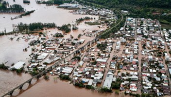 Vista aérea del área afectada por un ciclón extratropical en Muçum, en el estado de Rio Grande do Sul, Brasil, tomada el 5 de septiembre de 2023. (Foto: MATEUS BRUXEL/AGENCIA RBS/AFP vía Getty Images)