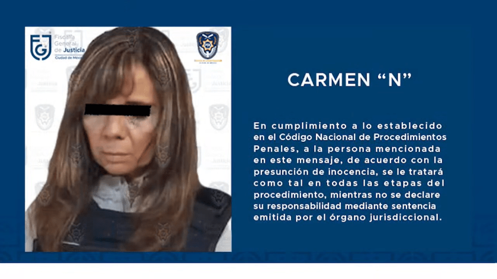 Carmen 'N' cuenta con parentesco en primer grado con los acusados del feminicidio de Montserrat. Es madre de Sean Alejandro 'N'. (Crédito: FGJ-CDMX)