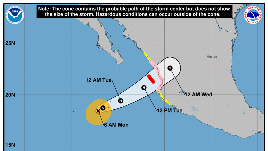 La tormenta tropical Lidia se dirige a la costa oeste de México
