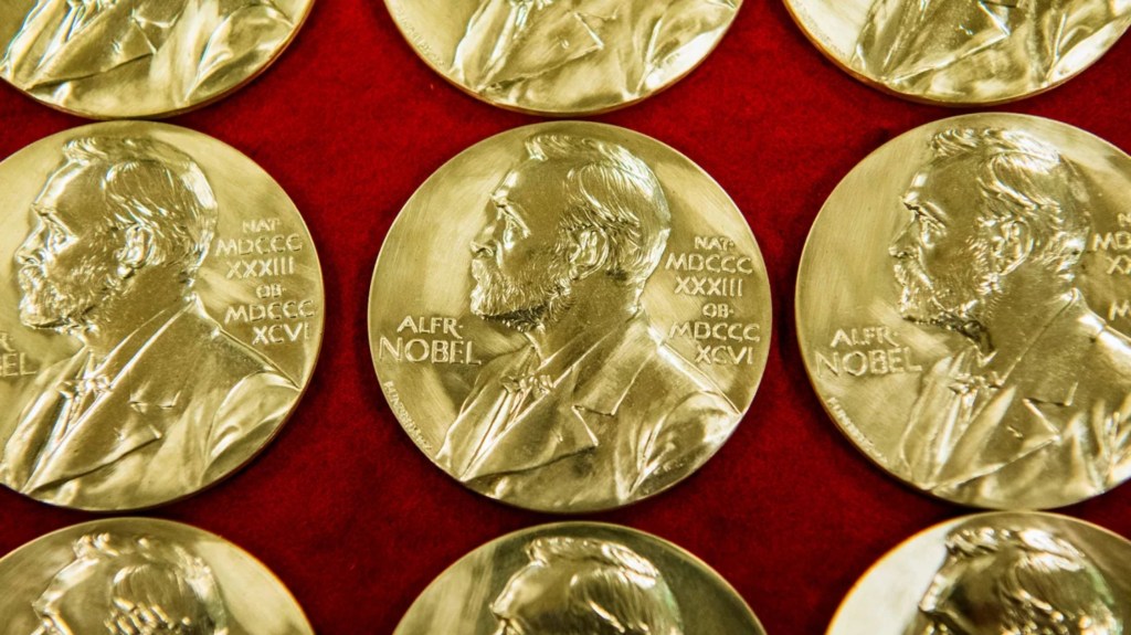 Los comités de selección del Nobel, según las reglas establecidas por el fundador Alfred Nobel en 1895, solo pueden honrar a un máximo de tres personas por premio. (Crédito: Jonathan Nackstrand/AFP/Getty Images)