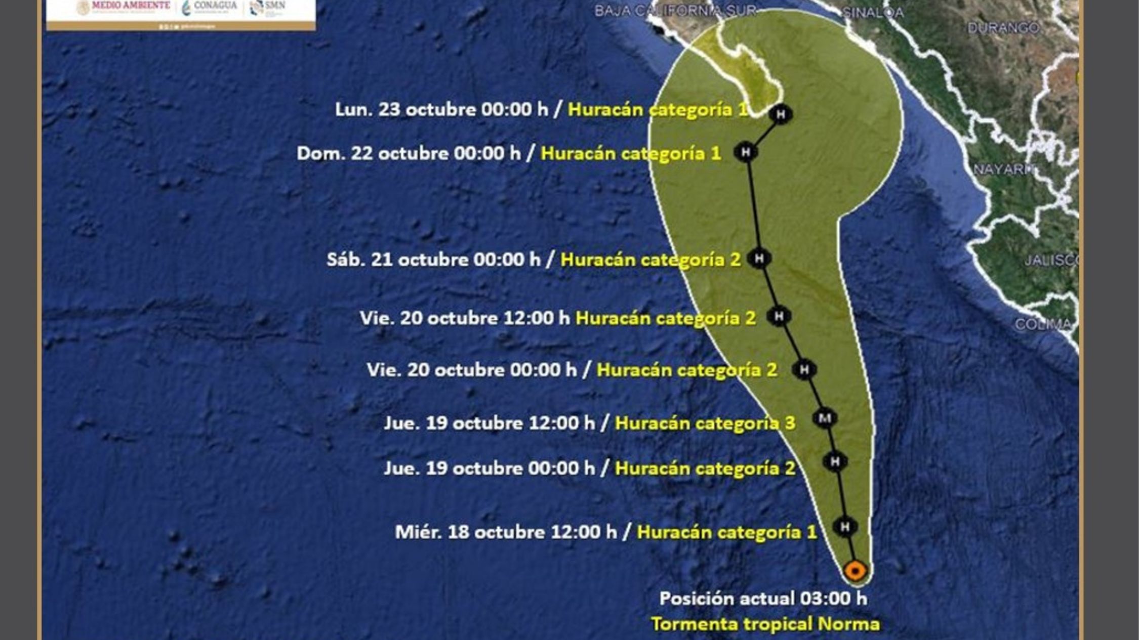 Trayectoria de la tormenta tropical Norma: a dónde se dirige y qué 