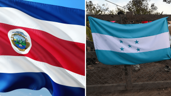 Banderas de Costa Rica y Honduras.