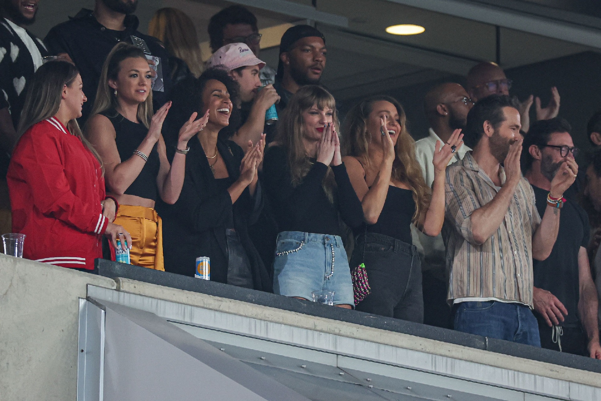 Taylor Swift Cheers Travis Kelce (Again) at NFL Game, Joins Ryan Reynolds, Hugh Jackman and More Stars