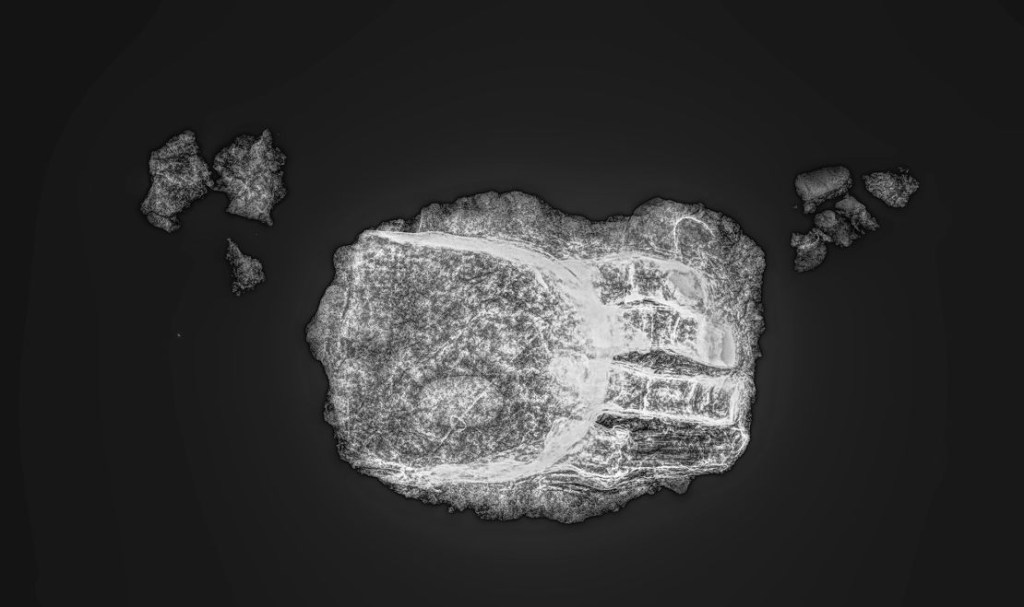 Una radiografía muestra los huesos rodeados de metal. (Oficina de Patrimonio Cultural de Baviera)